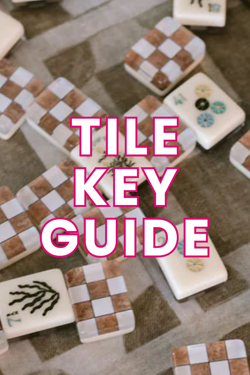 Natural Checkeboard Mahjong Tile Key Printable PDF