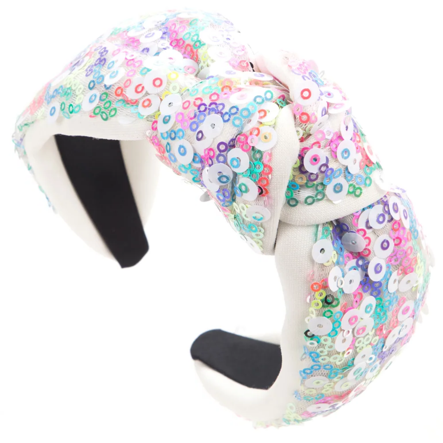 White Rainbow Sequin Headband