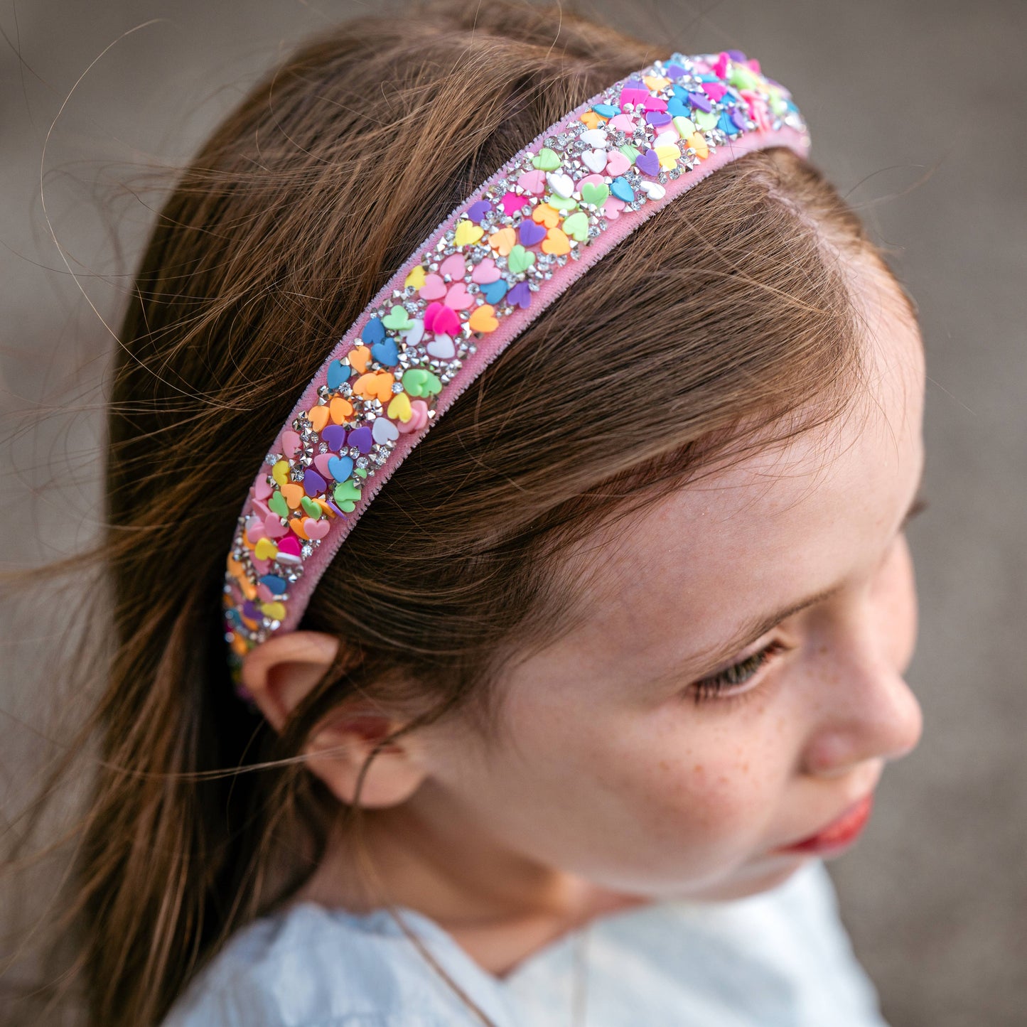 Candy Heart Headband - Confetti Hair Band: Rainbow