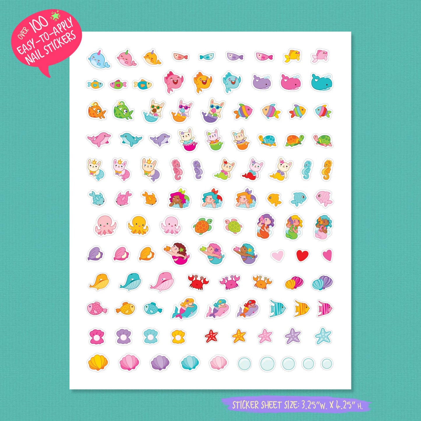Cutie Chic Nail Stickers | 100+ Mermaids & Friends Stickers