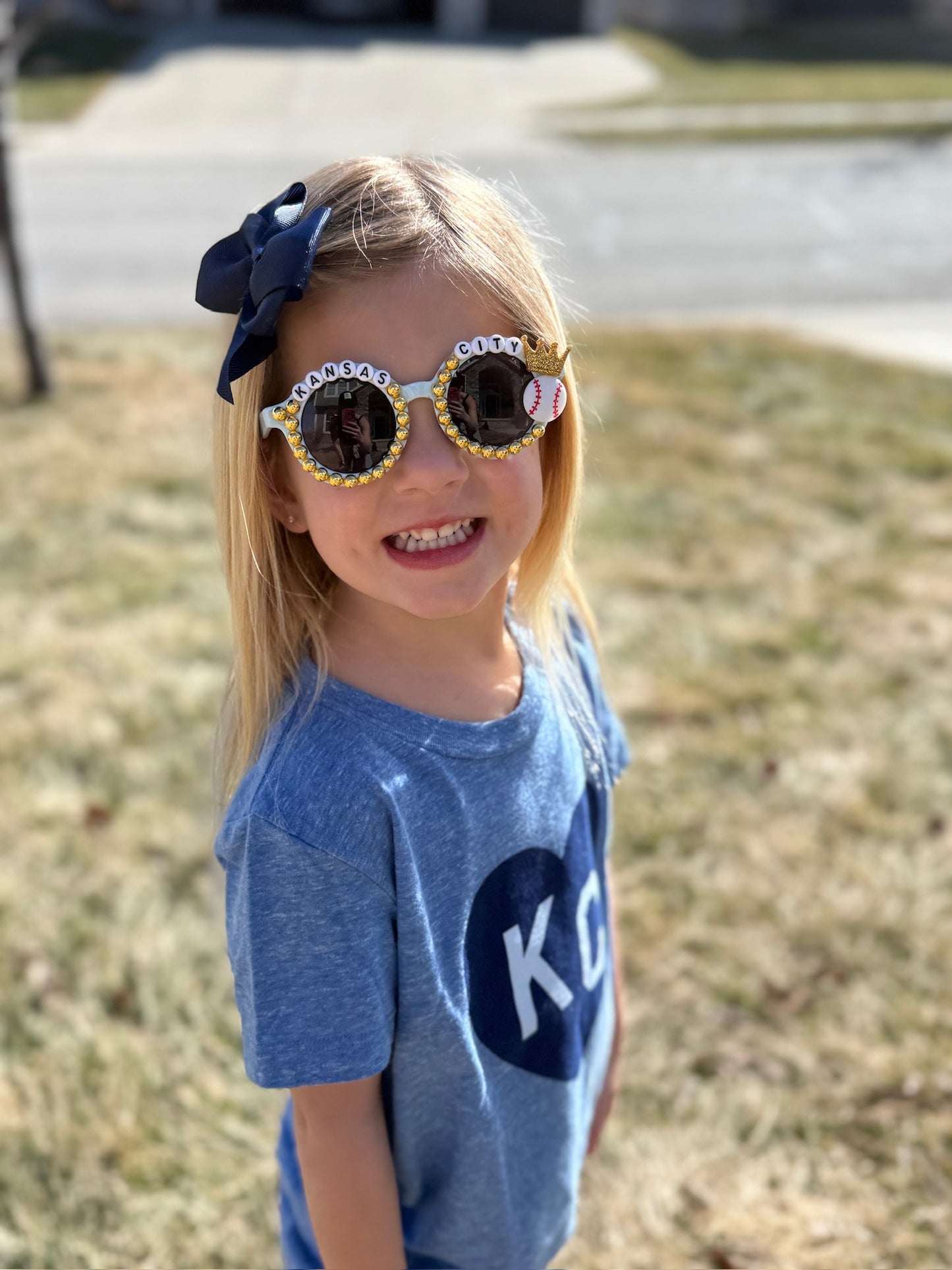 Kansas City Baseball - Girls Gold Stud