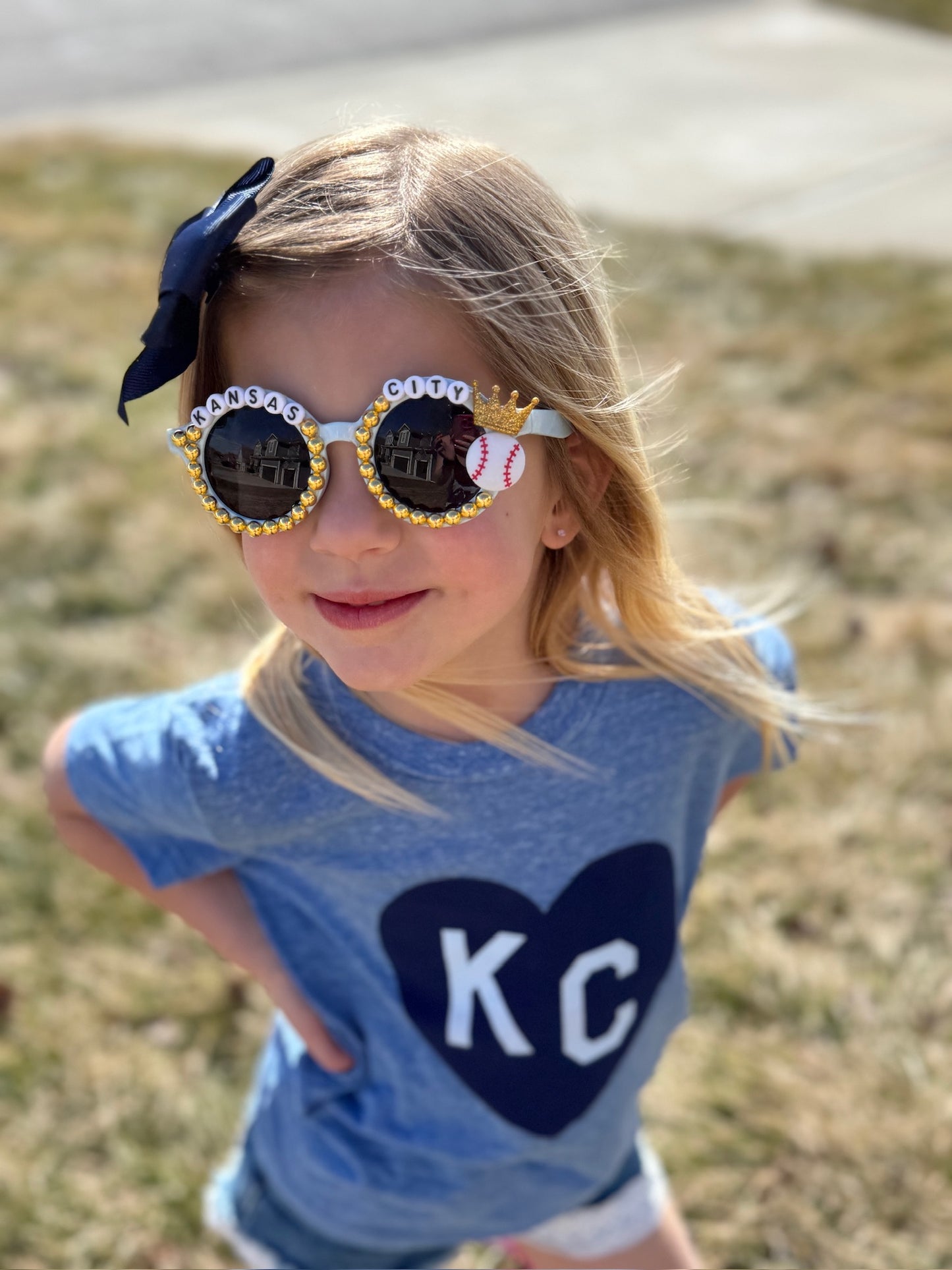 Kansas City Baseball - Girls Gold Stud