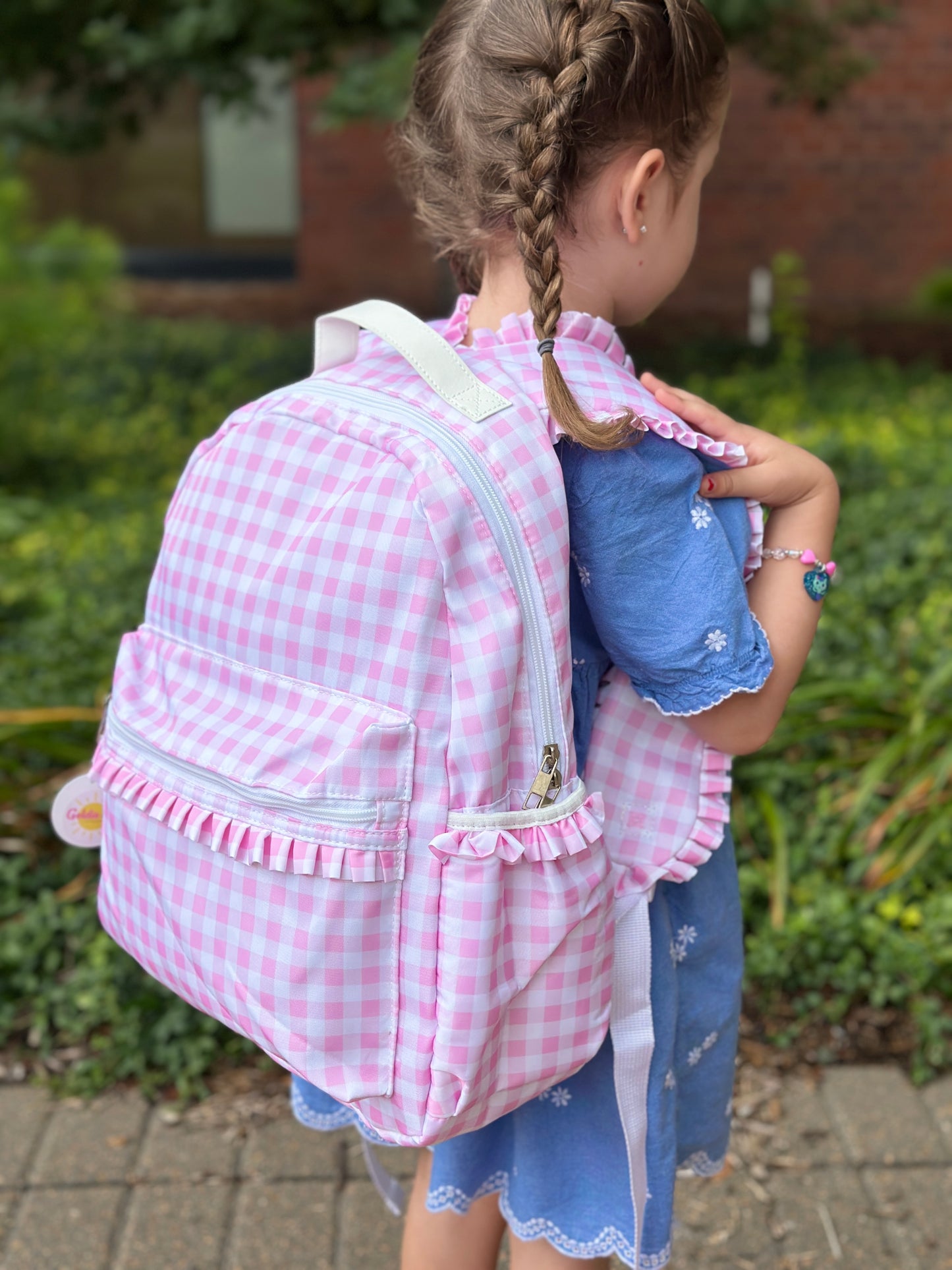 Pink Picnic Ruffle Backpack