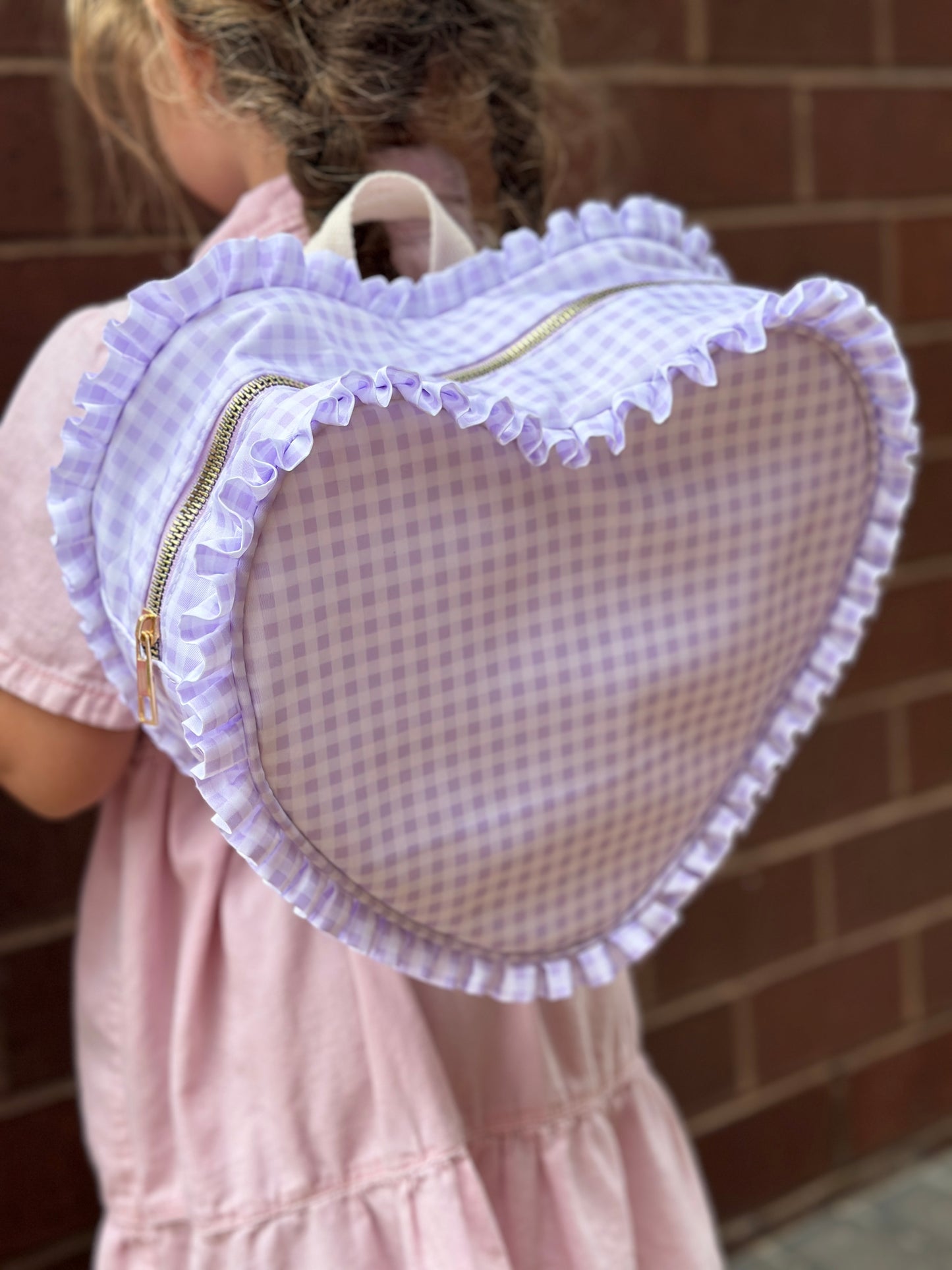 Purple Picnic Heart Backpack