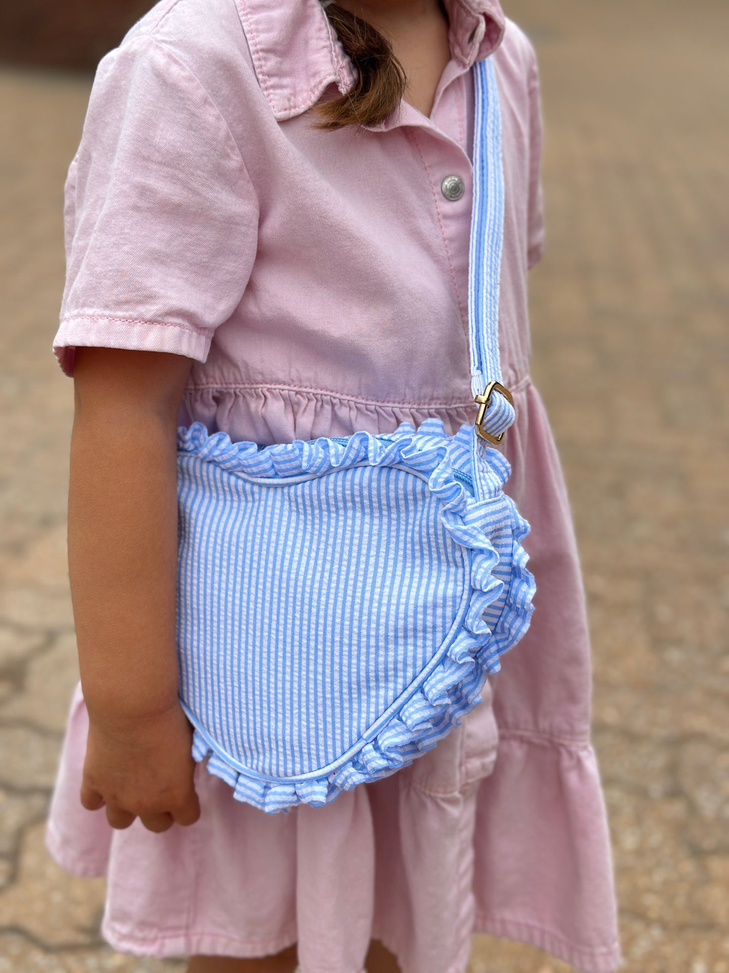 Blue Picnic Heart Purse