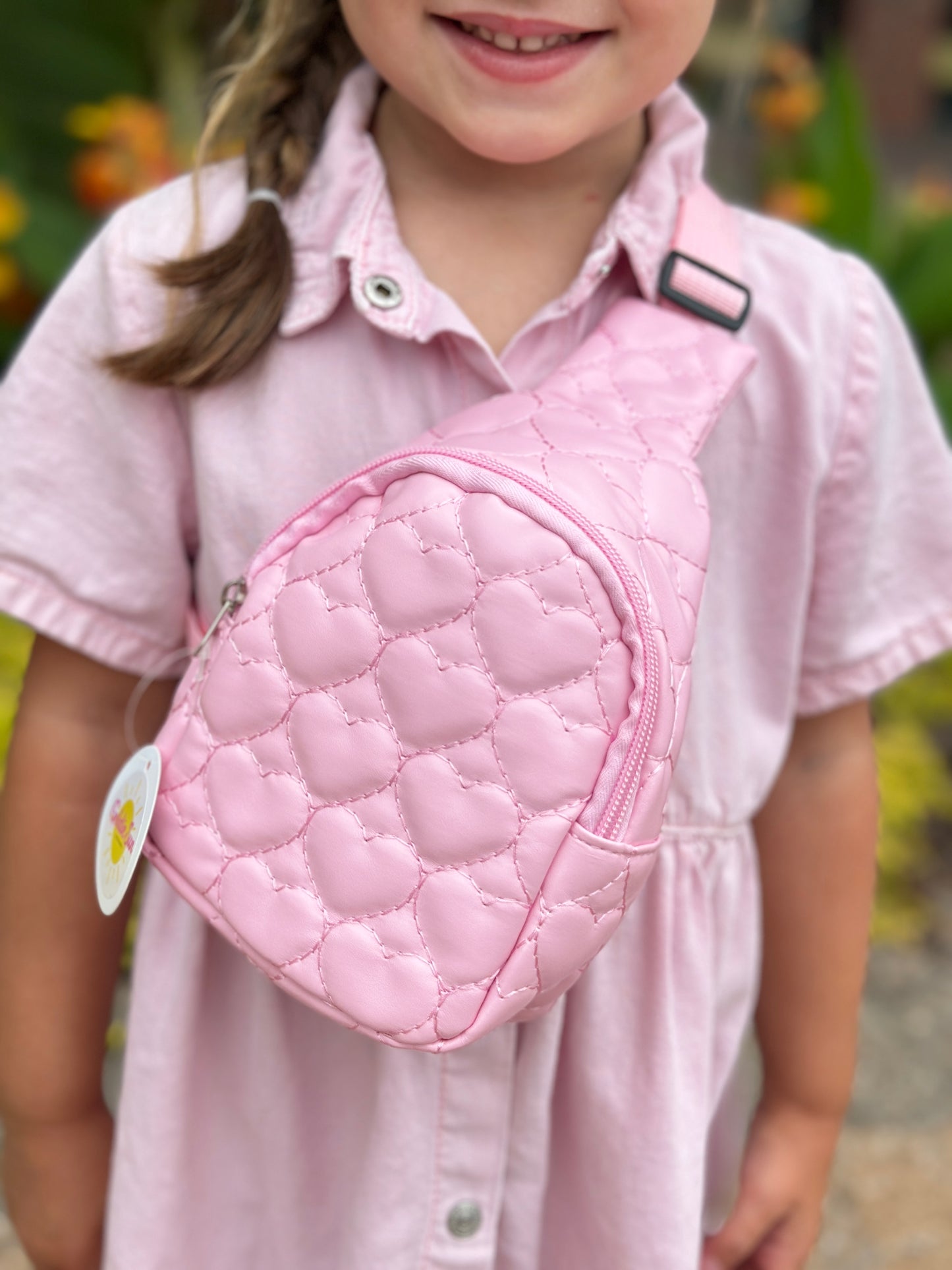 Pink Quilted Sling Bag