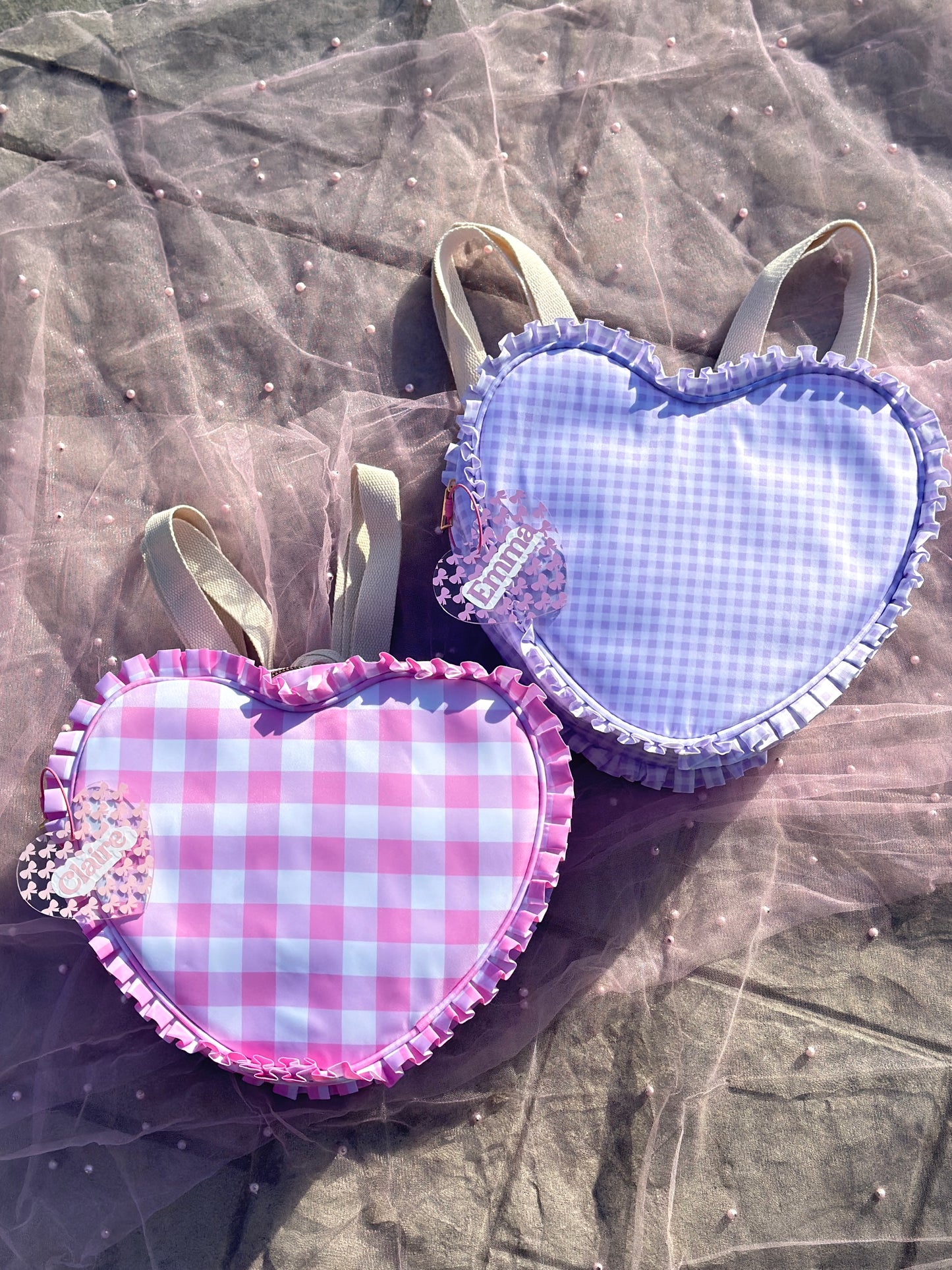 Purple Picnic Heart Backpack