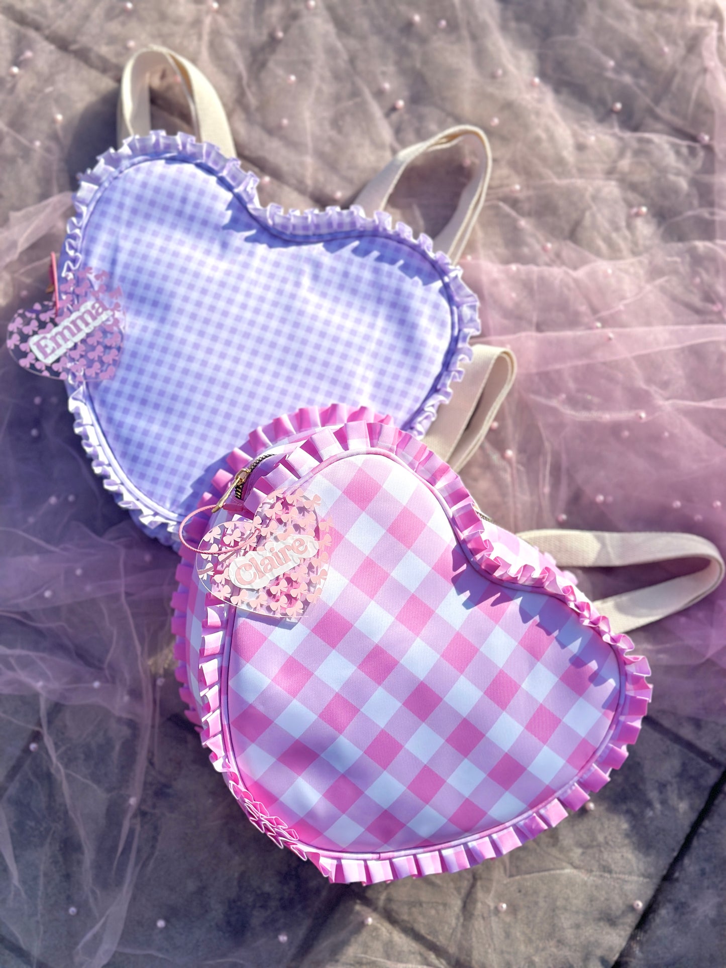 Purple Picnic Heart Backpack