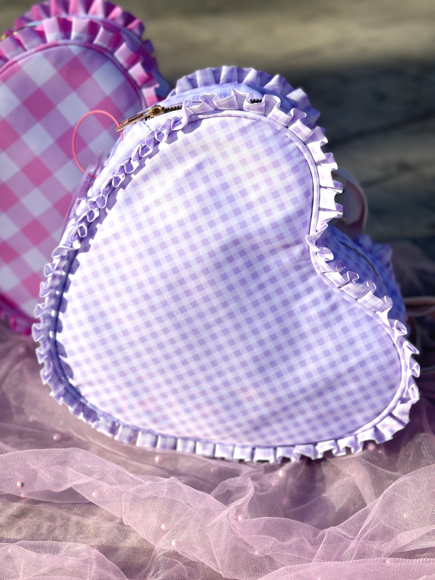 Purple Picnic Heart Backpack
