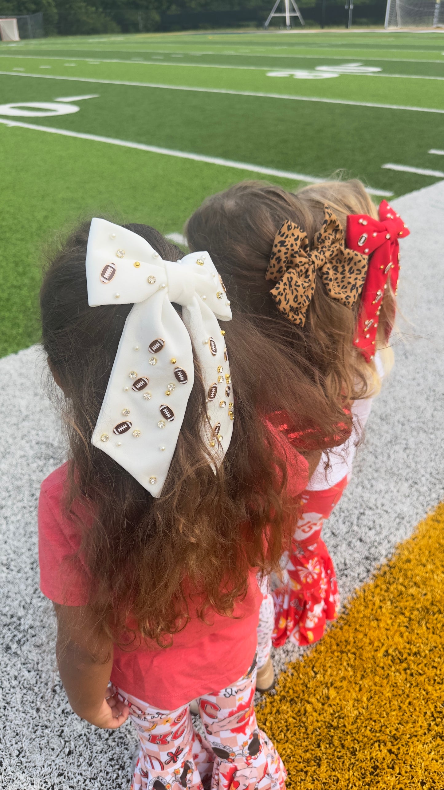 Oversized White Football Bow