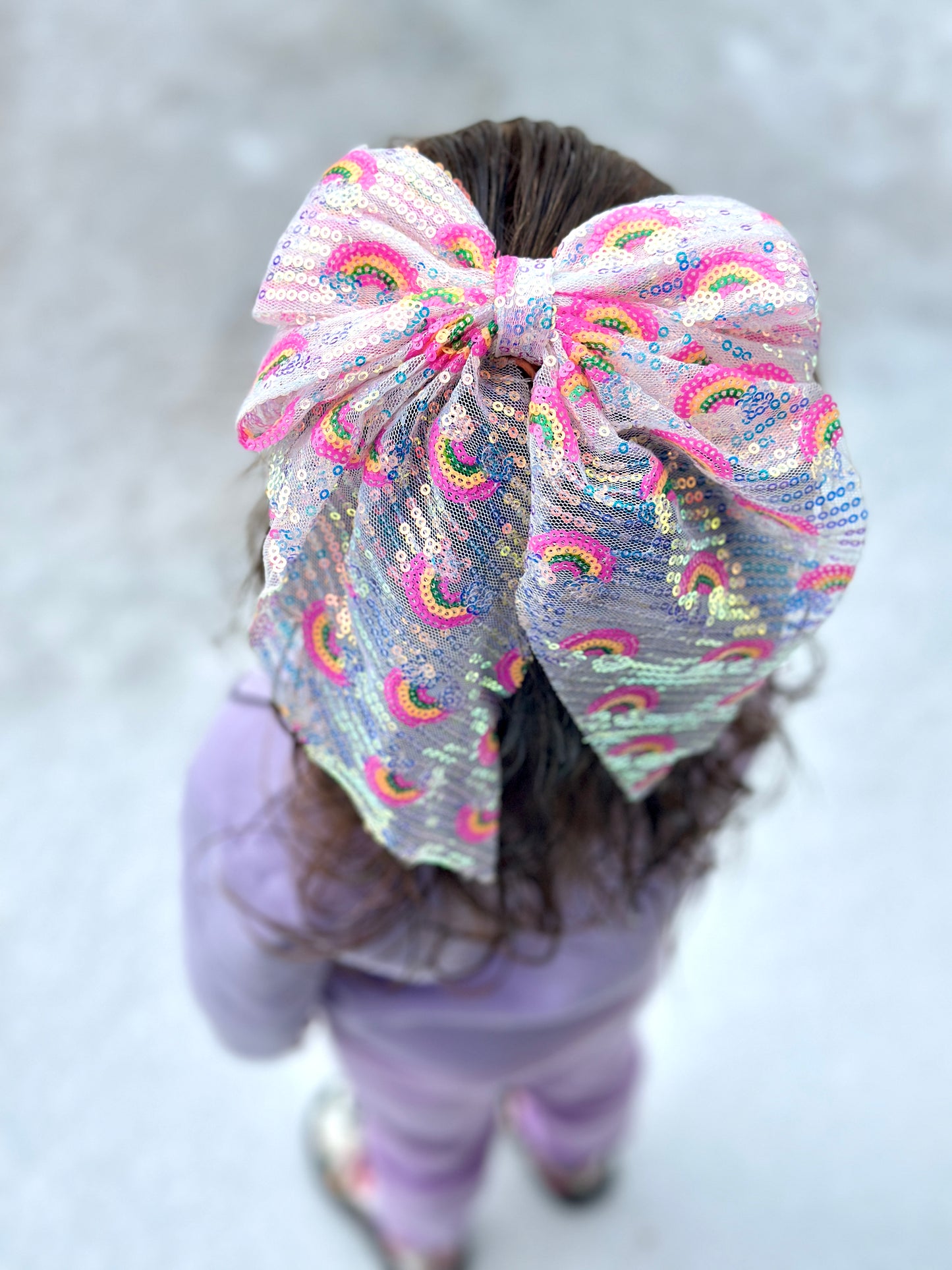 Rainbow Sequin Bow
