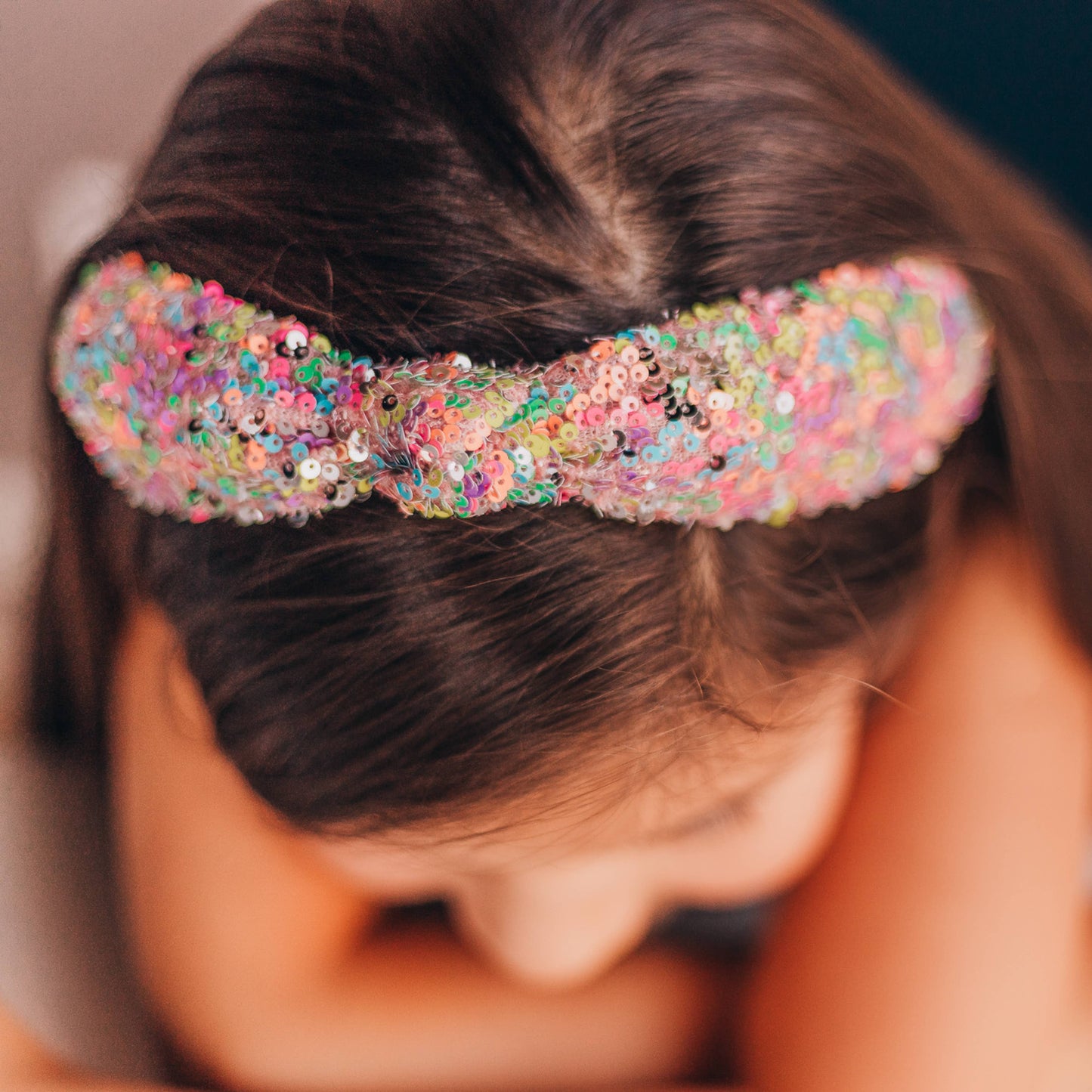 Kids Knot Headband - Sequin Knotted Hair Band Accessories: White