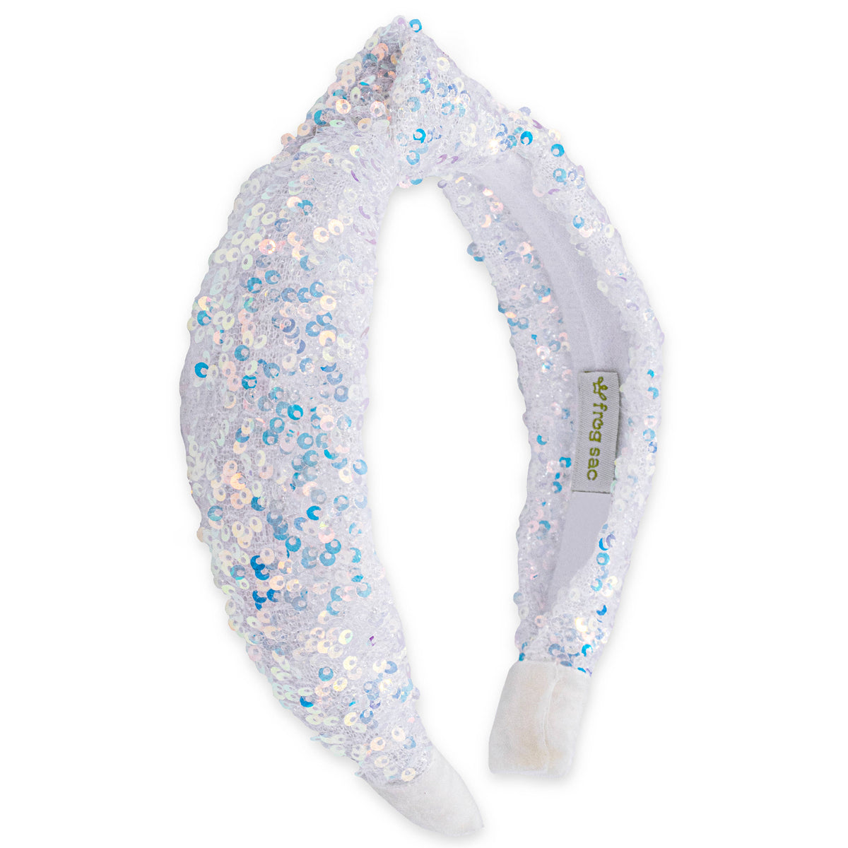 Kids Knot Headband - Sequin Knotted Hair Band Accessories: White