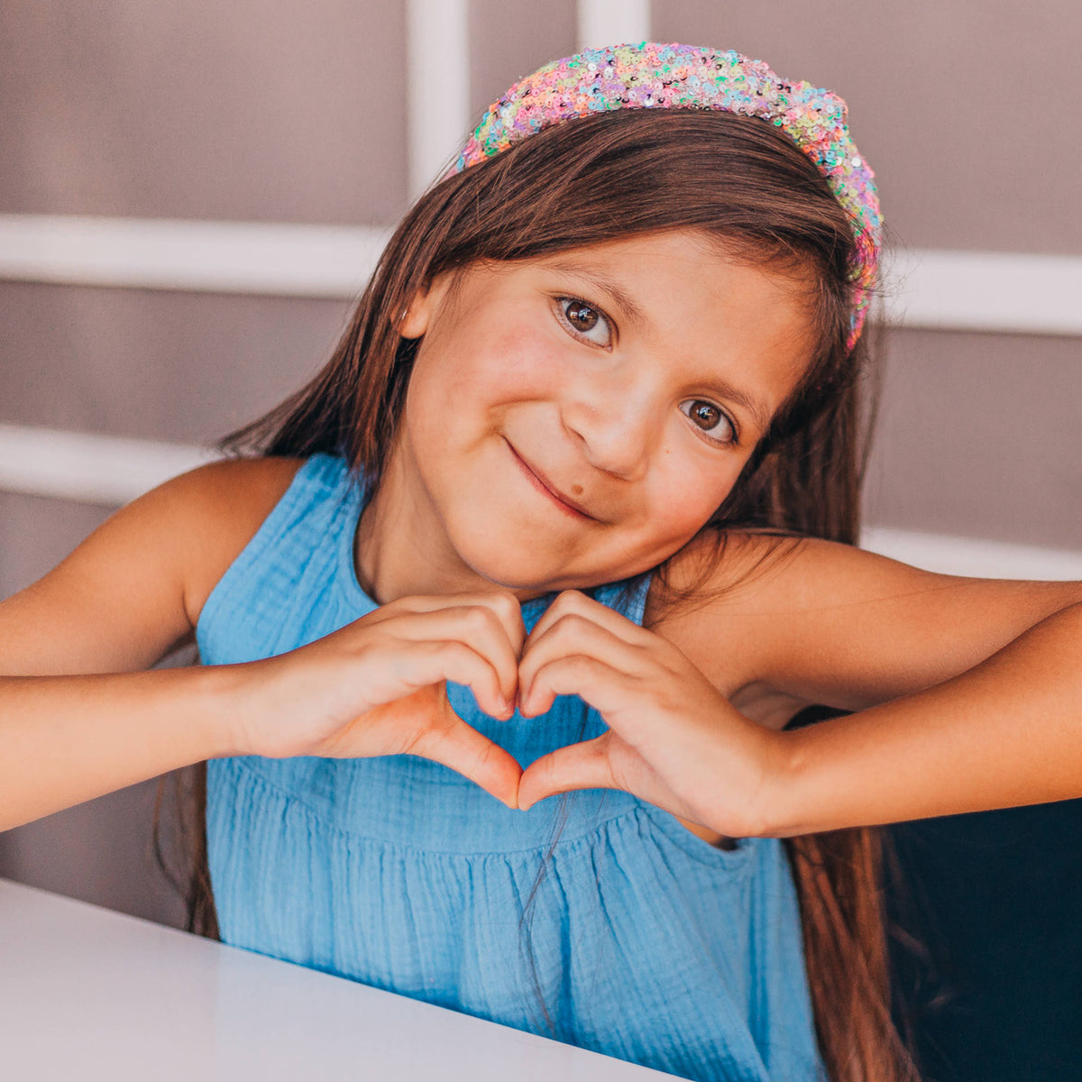 Kids Knot Headband - Sequin Knotted Hair Band Accessories: Rainbow
