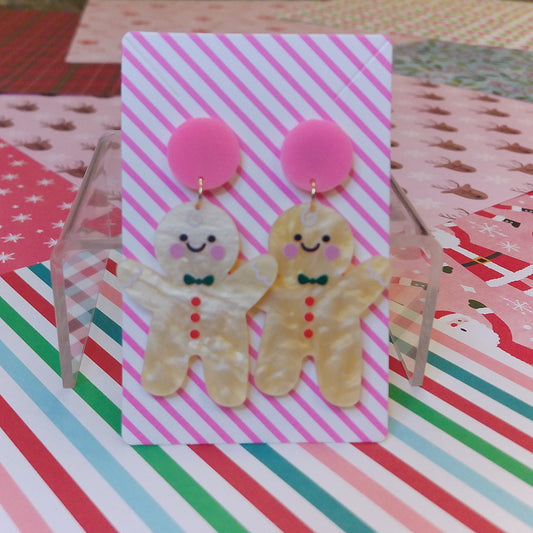 Gingerbread Cookie Dangle Earrings