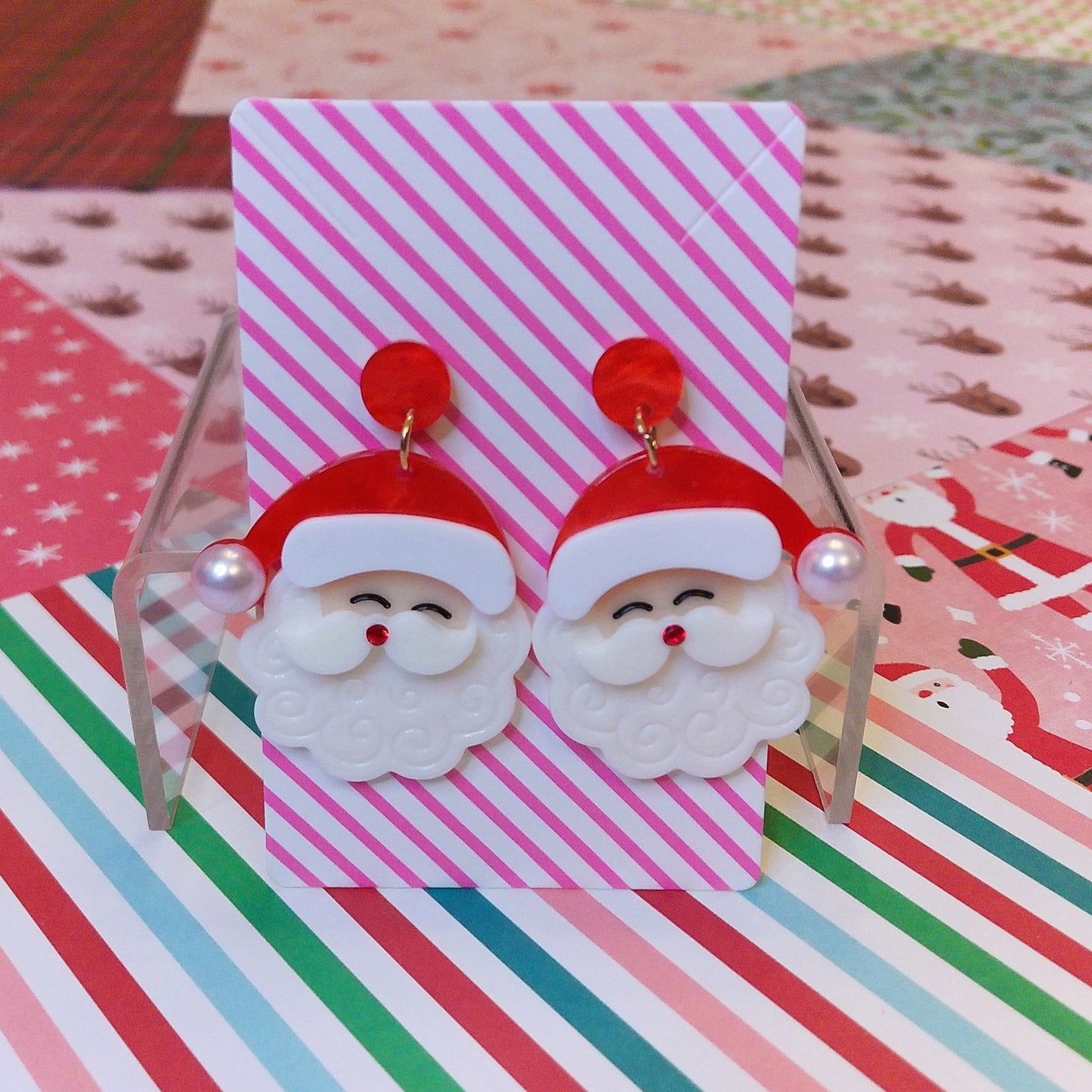 Red Santa Dangle Earrings