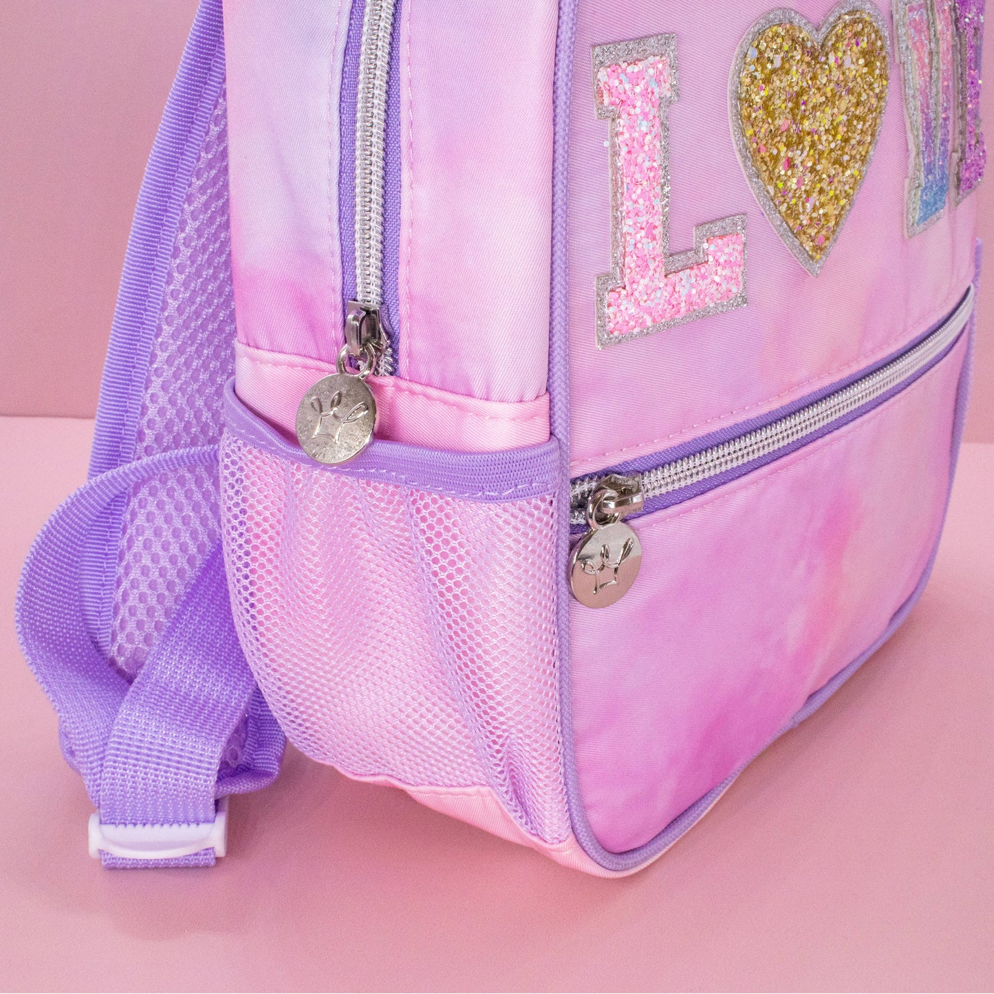 Girls Backpack with Glitter Varsity Letters - Mini Tie Dye: Tie Dye STUFF