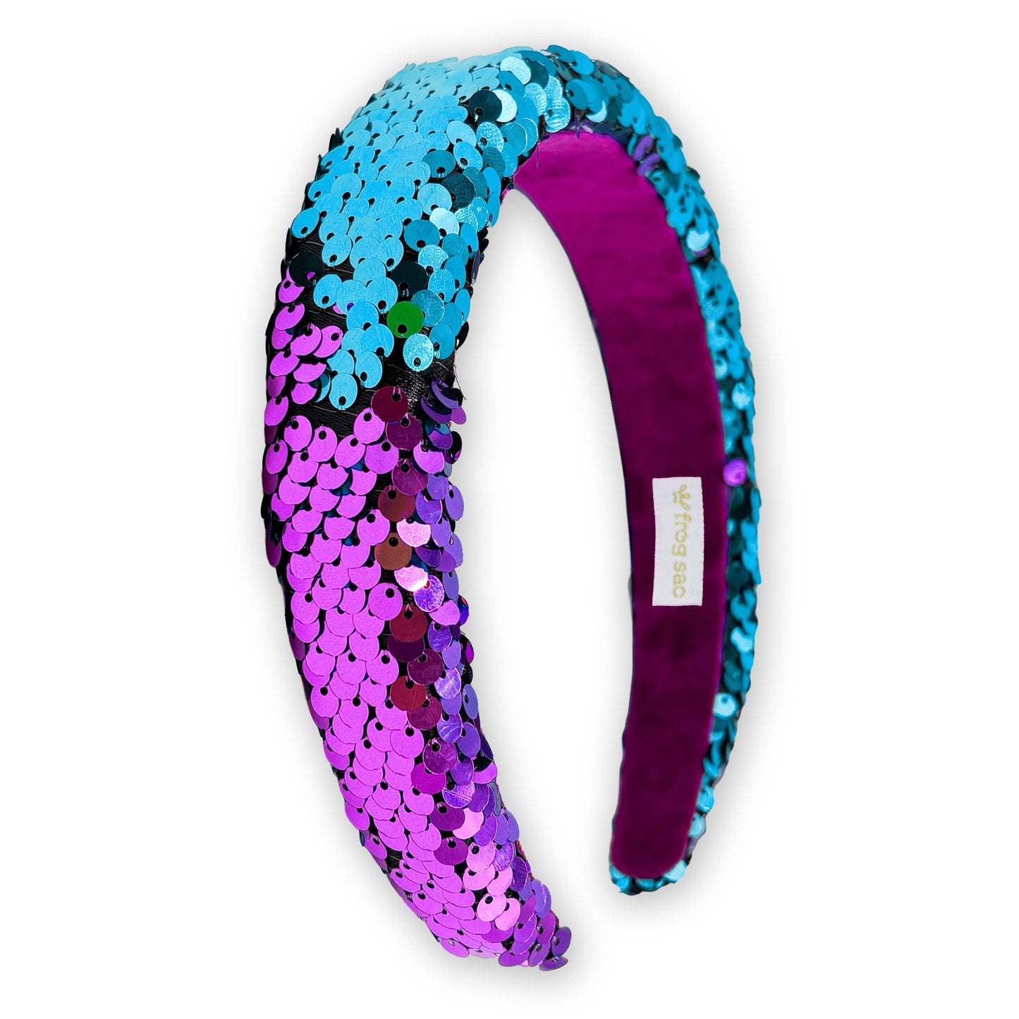 Reversible Sequin Headband - Kids Padded Hair Band: Rainbow/Gold