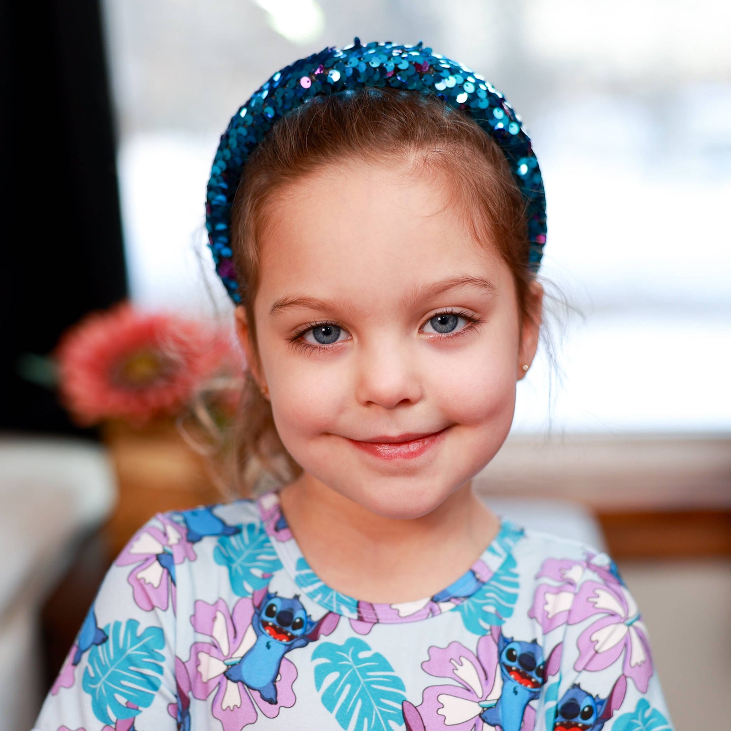 Reversible Sequin Headband - Kids Padded Hair Band: Rainbow/Gold