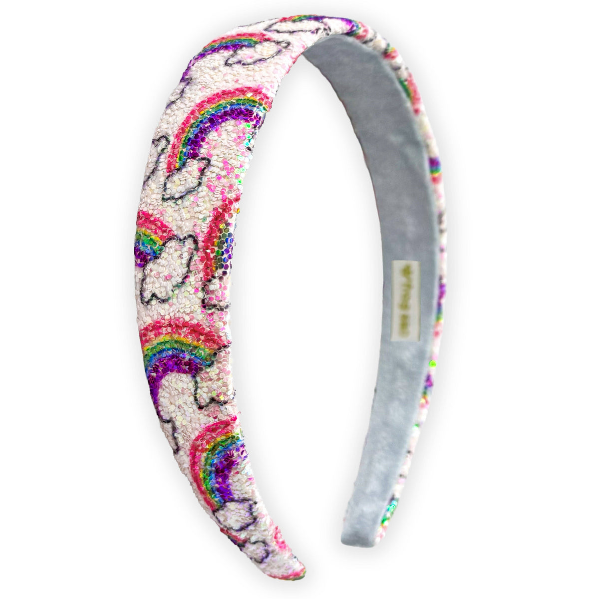Rainbow Glitter Headband - Kids Hair Accessories: White