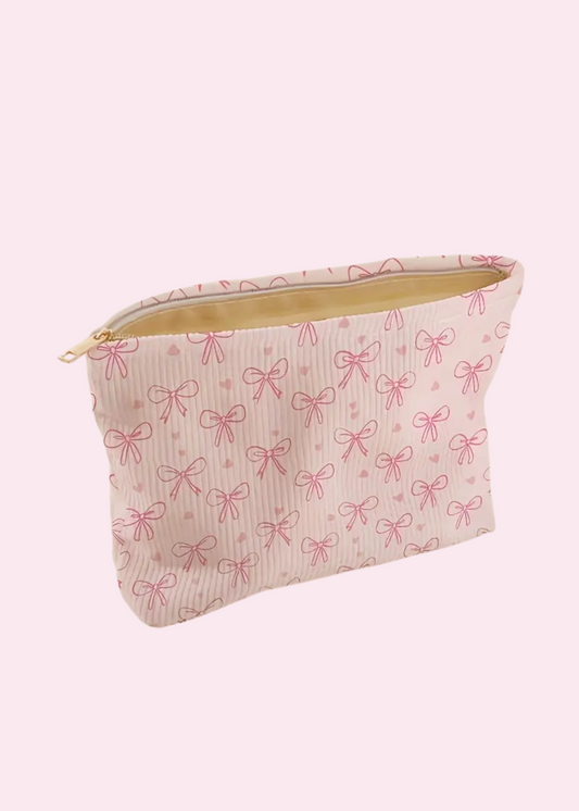 Pink Bow Makeup Bag