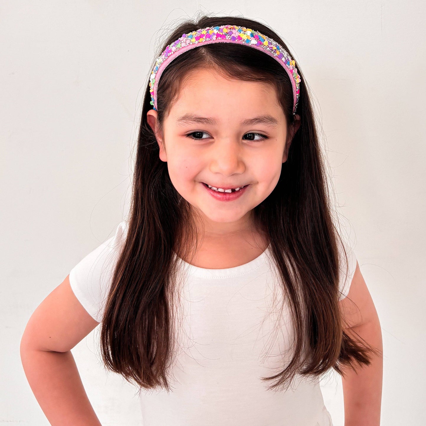 Candy Heart Headband - Confetti Hair Band: Rainbow