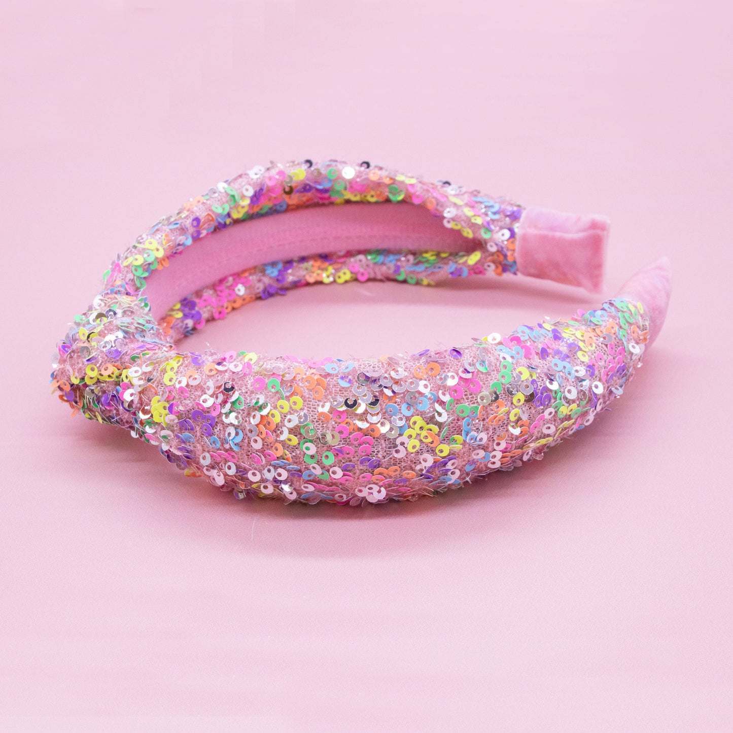 Kids Knot Headband - Sequin Knotted Hair Band Accessories: Rainbow