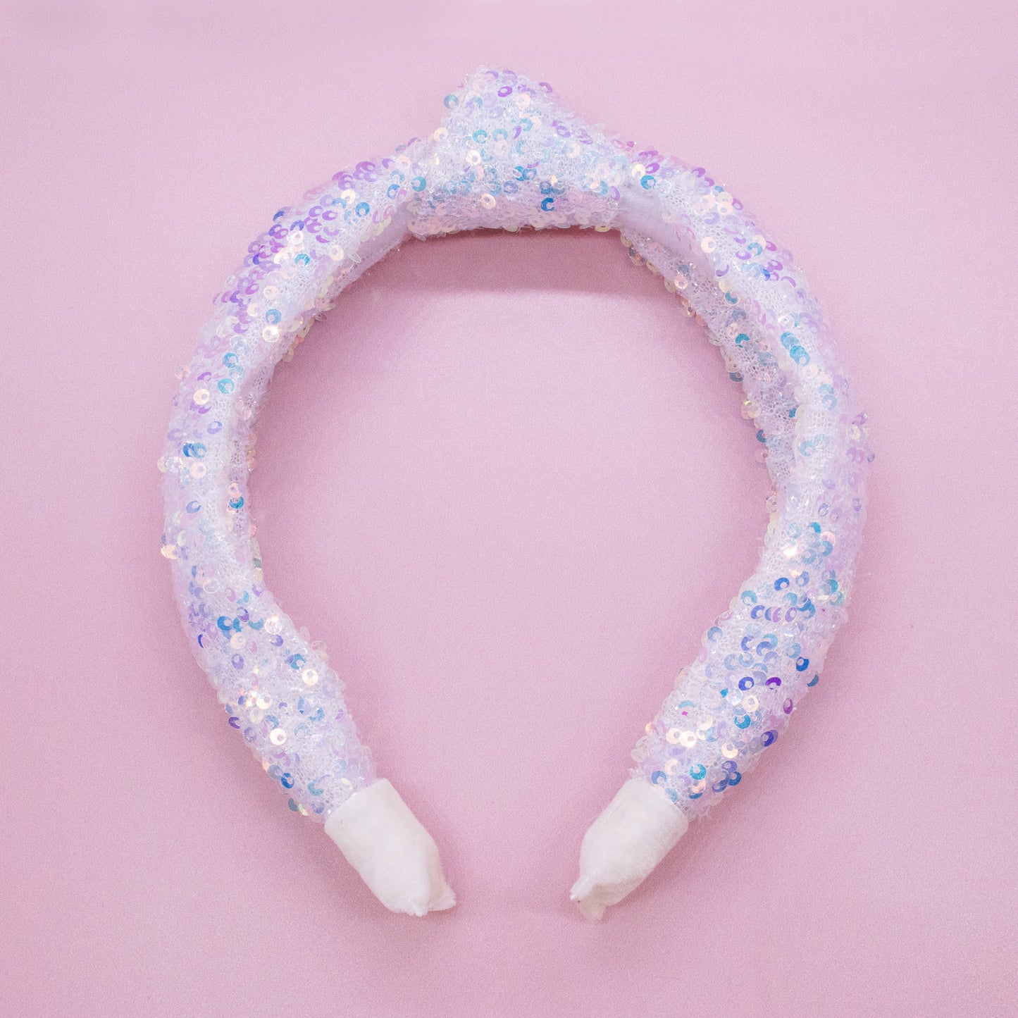 Kids Knot Headband - Sequin Knotted Hair Band Accessories: White