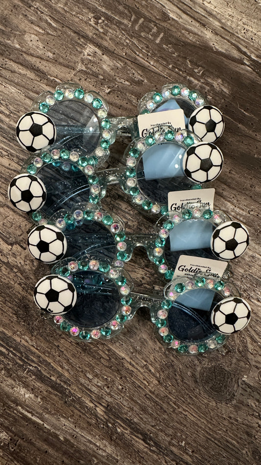 Transparent Blue + Blue/Silver Soccer Sunnies (Girls)