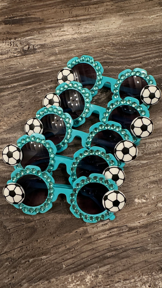 Teal Blue + Blue Soccer Sunnies (Girls)
