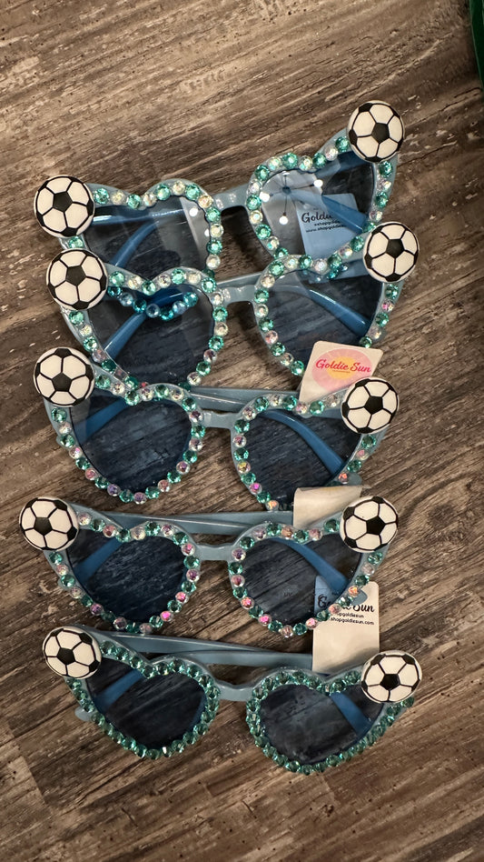 Transparent Blue + Blue Soccer Sunnies (Big Girl/Adult)