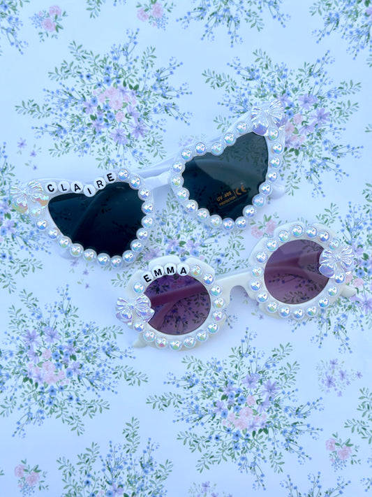 Timeless Iridescent Bows & Pearls Sunnies