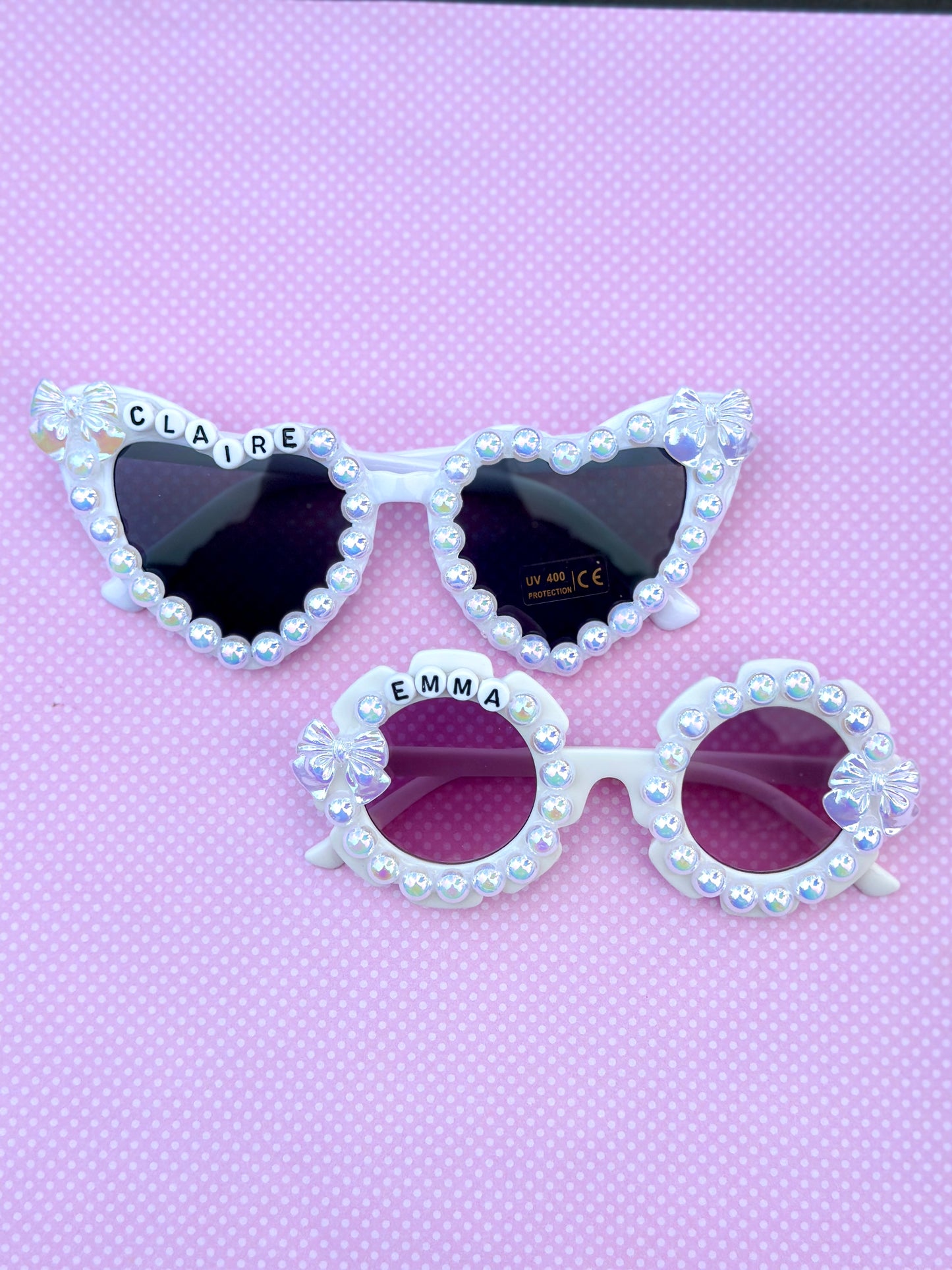 Timeless Iridescent Bows & Pearls Sunnies
