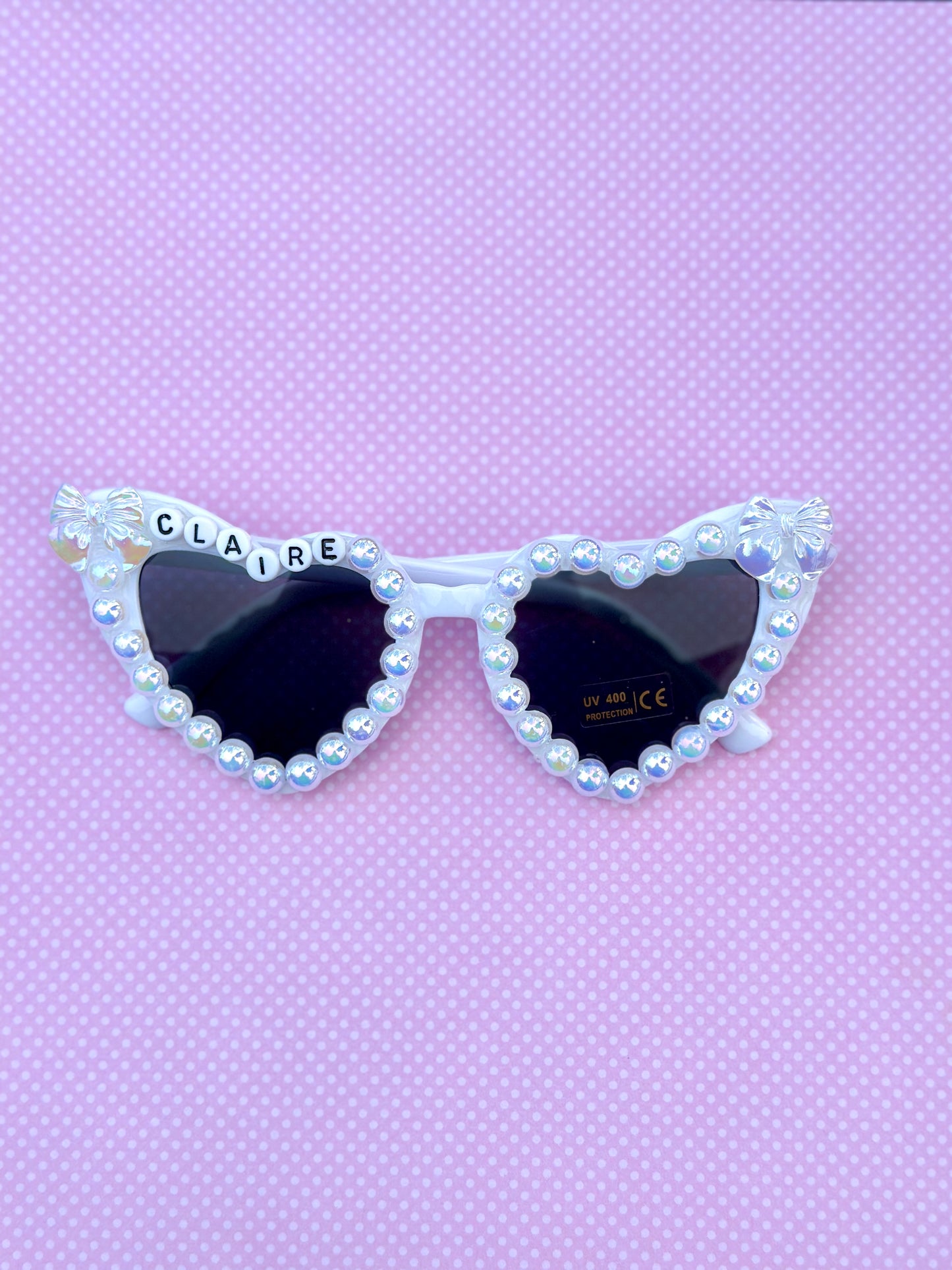 Timeless Iridescent Bows & Pearls Sunnies