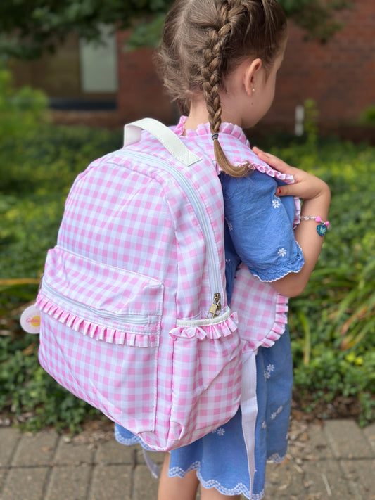 Pink Picnic Ruffle Backpack