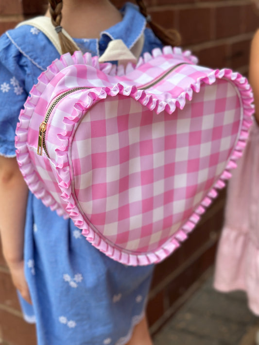 Pink Picnic Heart Backpack