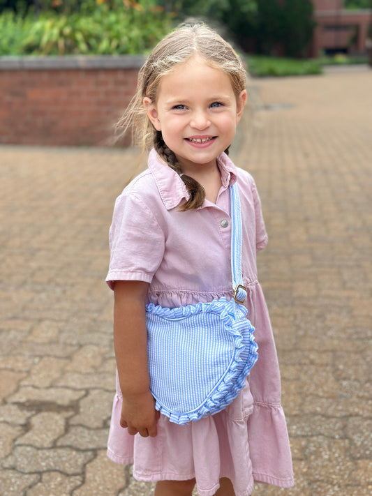 Blue Picnic Heart Purse