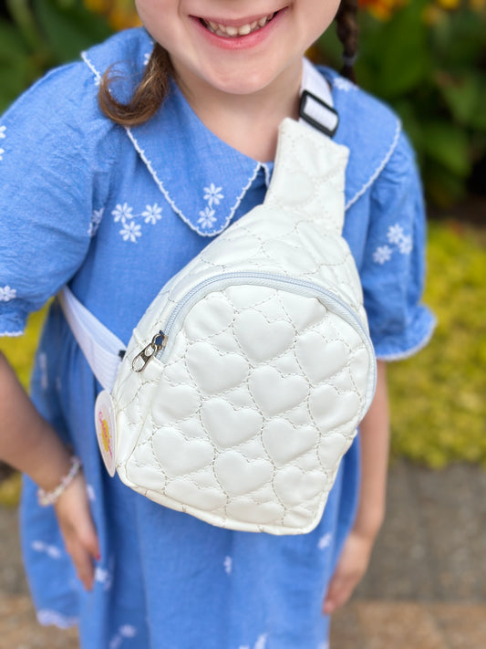White Quilted Sling Bag