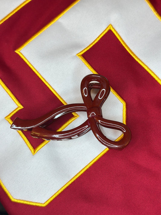 Red Bow Claw Clip