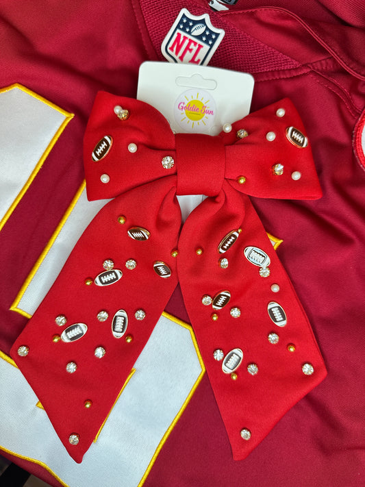 Oversized Red Football Bow