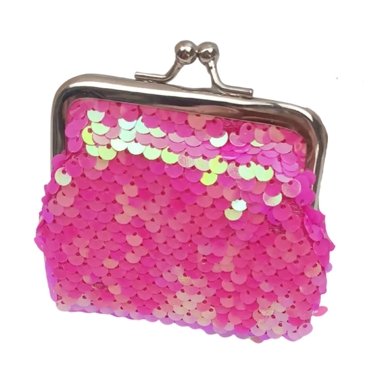 Hot Pink Sequin Coin Purse