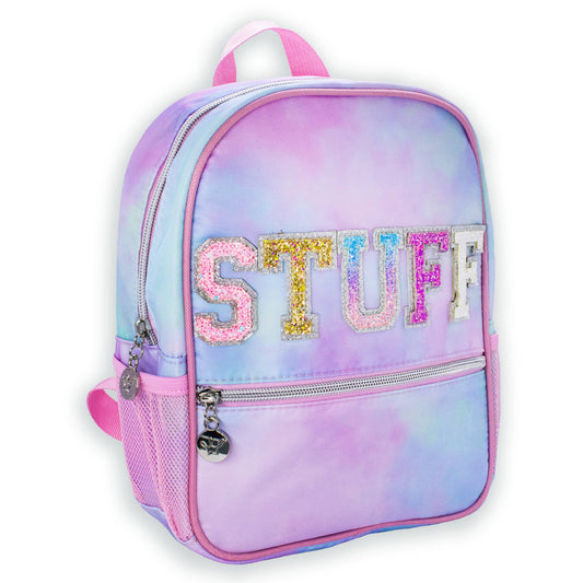 Girls Backpack with Glitter Varsity Letters - Mini Tie Dye: Tie Dye STUFF