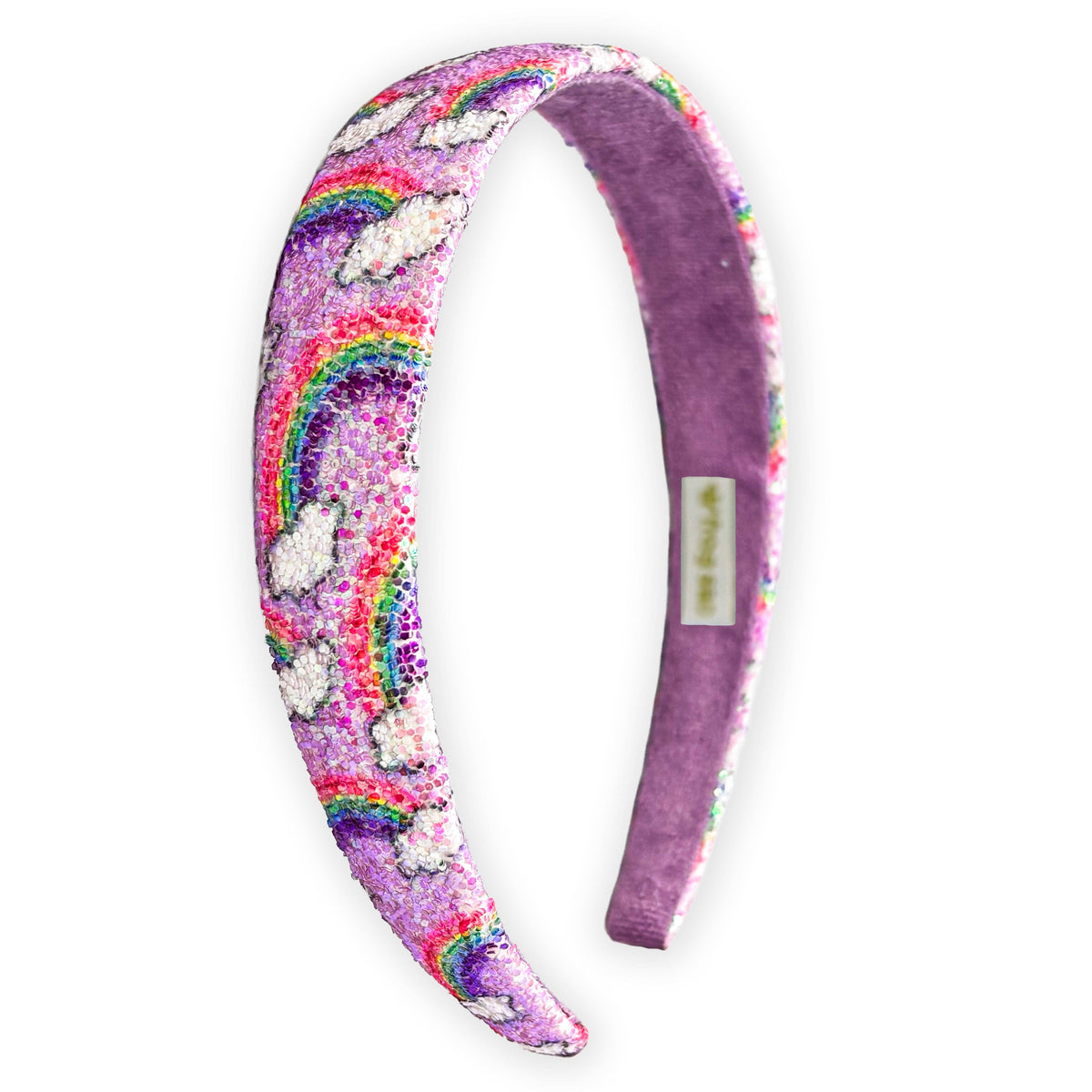 Rainbow Glitter Headband - Kids Hair Accessories: White