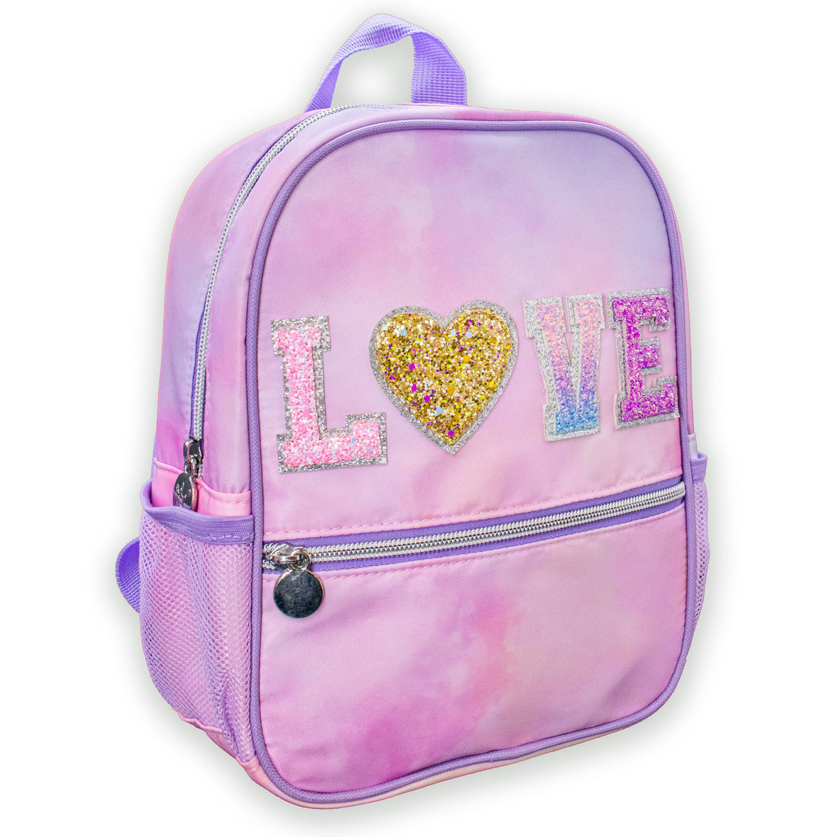 Girls Backpack with Glitter Varsity Letters - Mini Tie Dye: Tie Dye STUFF