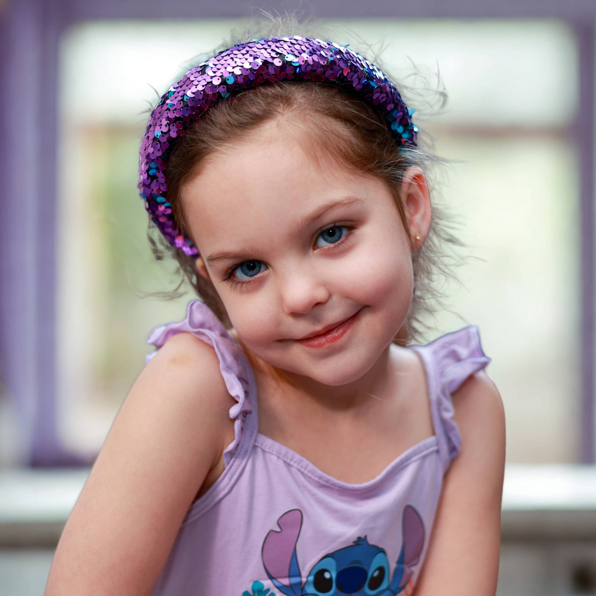 Reversible Sequin Headband - Kids Padded Hair Band: Rainbow/Gold