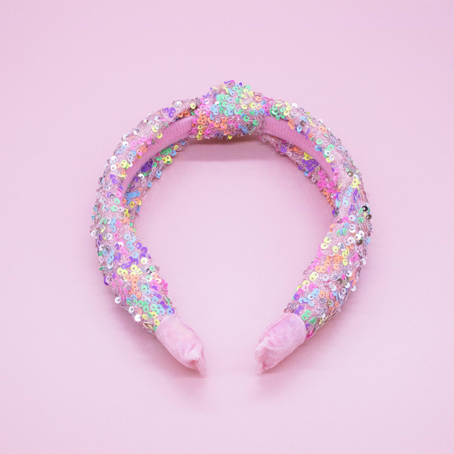 Kids Knot Headband - Sequin Knotted Hair Band Accessories: Rainbow